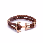 Custom Braided Leather Wrap Bracelet (Gold Brown)