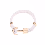 Custom Braided Leather Wrap Bracelet (Gold White)