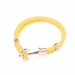 Custom Braided Leather Wrap Bracelet (Gold Yellow)