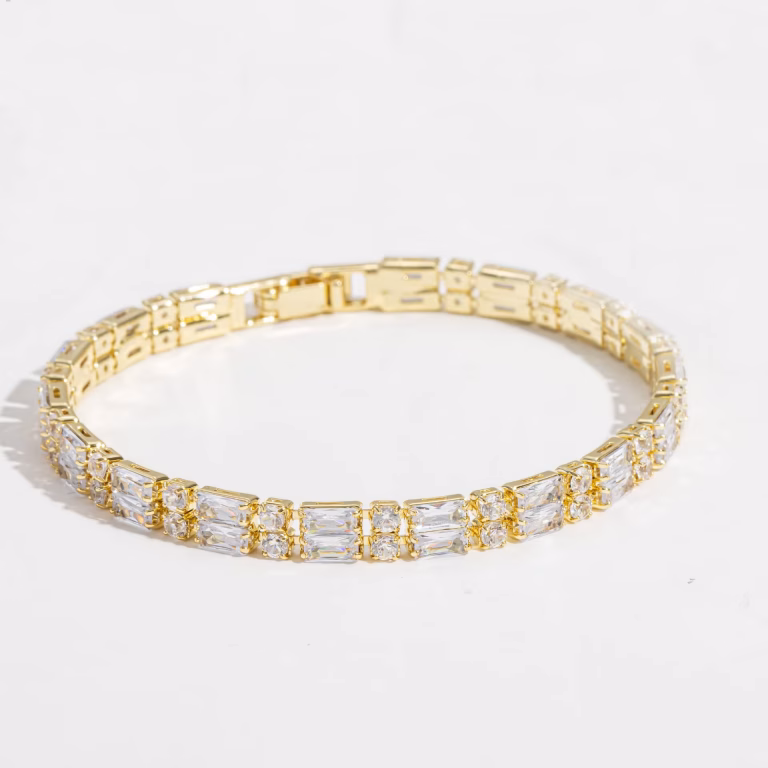 Minimalist White Zircon Bridal Bracelet (TM001)