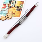 vintage men's leather cross bracelet-img2