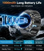 2026 Outdoor Smart Watch Men – 3ATM LED Flashlight BT Call Compass IP68 Tactical Gear - Image 4