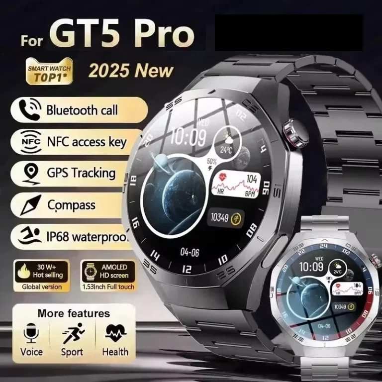Huawei GT5 PRO Smart Watch – Waterproof NFC GPS Tracker AMOLED Bluetooth